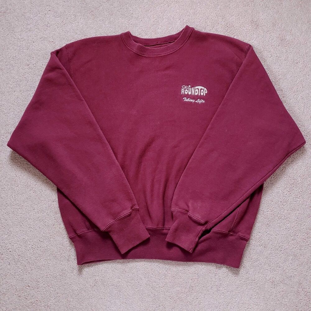Vintage Y2K Ski Roundtop Champion Reverse Weave Medium Mens Burgundy Sweatshirt